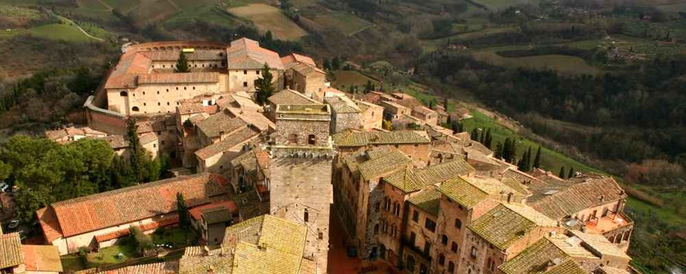 View of San Gimignano, Tuscany, from one of its many towers